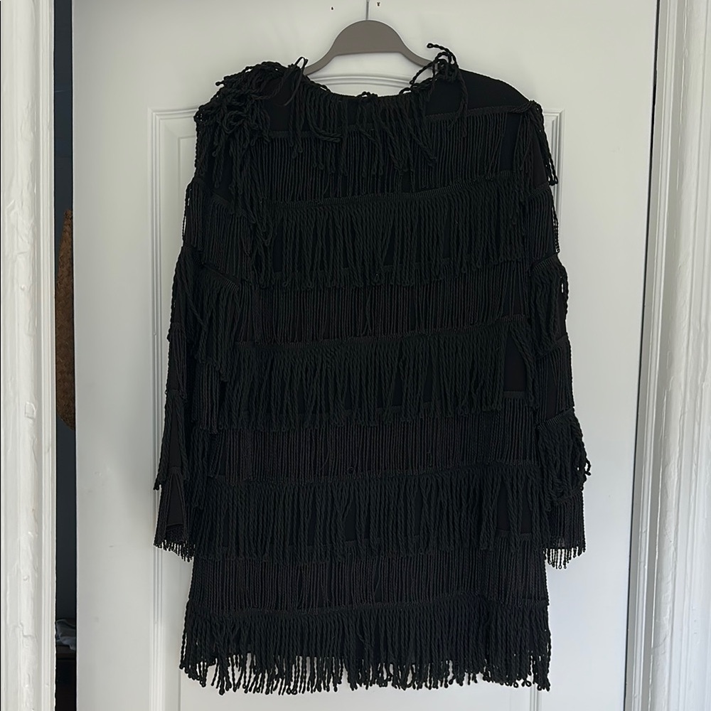 Zara Black Fringe Mini Dress
